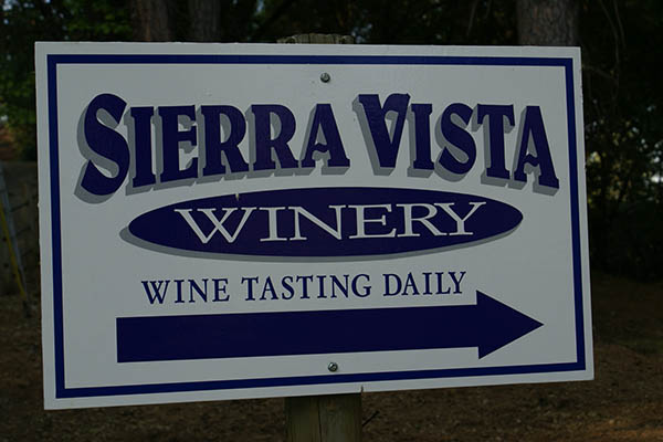 Second slide image Sierra Vista Winery sign